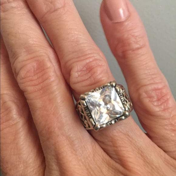Silpada Jewelry - Silpada Silver Ring with Clear Square Stone